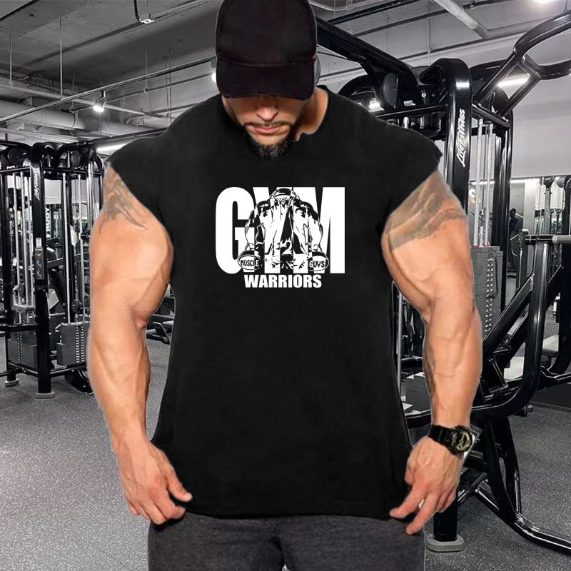 Tank Top Muscle - الصيف اللياقة البدنية تنفس القطن أكمام
