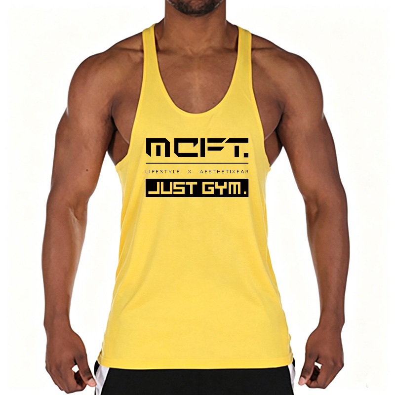 Tank Top Muscle - قميص رياضي رجالي قطني بدون أكمام