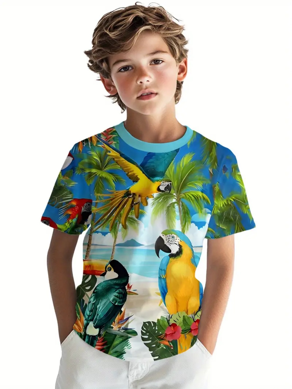 Tee Graphic Print - تي شيرت صيفي للأطفال بأكمام قصيرة
