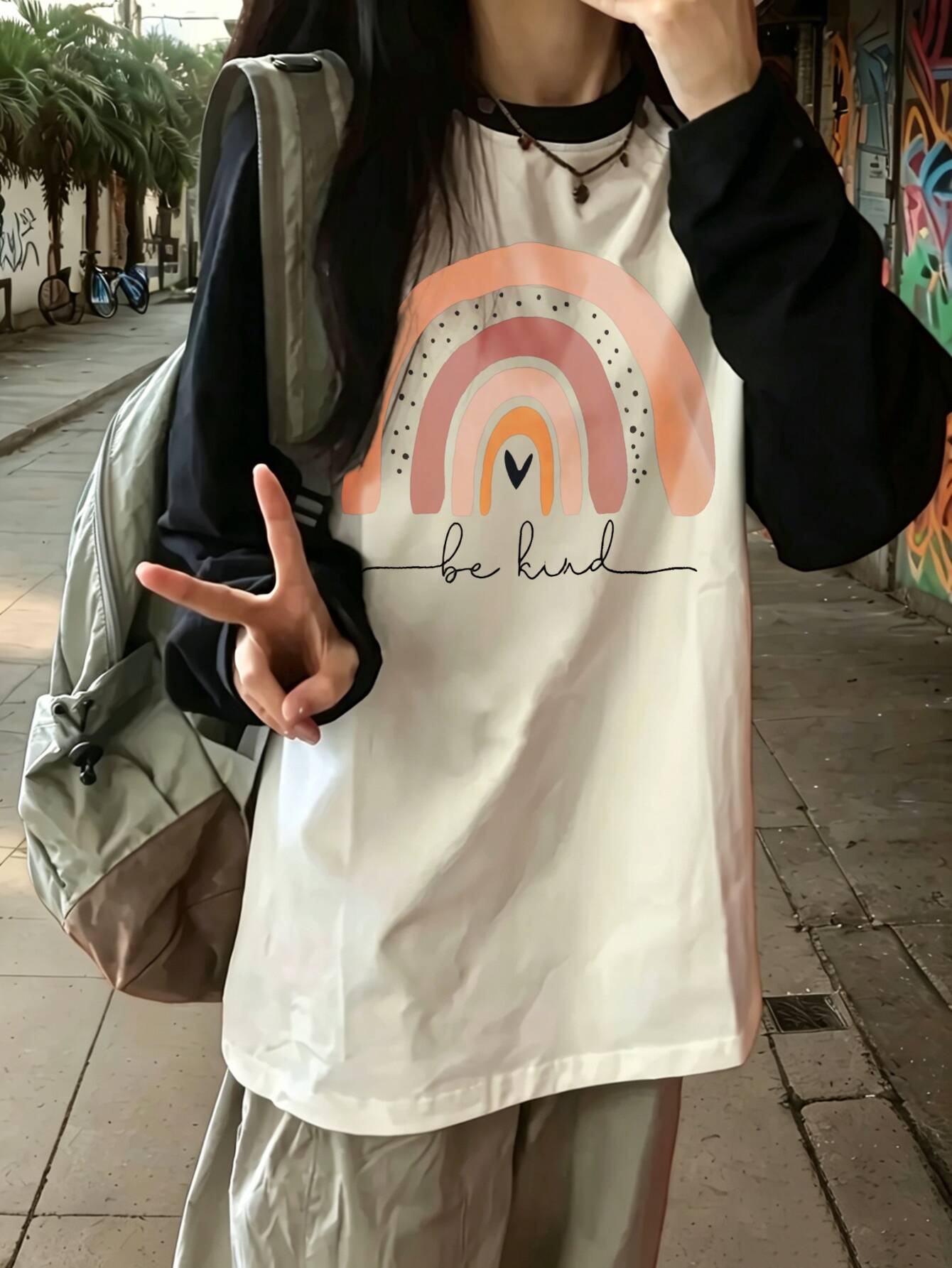 تي شيرت هاراجوكو كاجوال بأكمام - مراجعة Tee Graphic Print وسعره