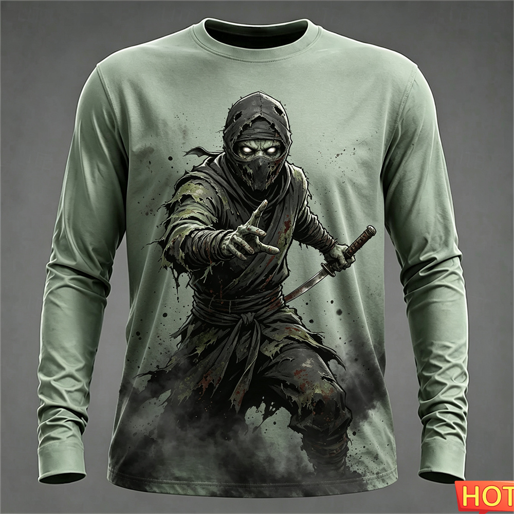 قمصان رجالية بأكمام طويلة لفصل - مراجعة Tee Graphic Print وسعره
